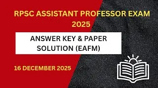 Thumbnail: RPSC Assistant Professor Answer Key 2025 | Assistant EAFM Paper Solution | Economics Shiksha ||