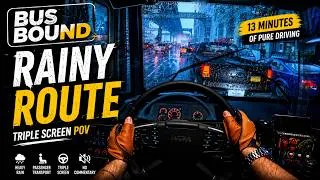 Thumbnail: Rainy Night Bus Route | Triple Screen POV in Bus Bound