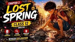 Thumbnail: Lost Spring 🔥 | Class 12 English Chapter 2 Complete Explanation | Full NCERT
