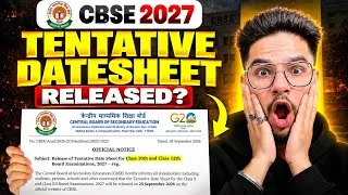 Thumbnail: 🚨CBSE 2027 TENTATIVE DATESHEET RELEASED? 😱 | Class 10th & 12th BIG UPDATE‼️