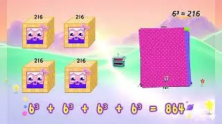 Thumbnail: Meet the Numberblocks Addition of 4 Identical Cube Numbers | Maths for Kids @educationalcorner110 