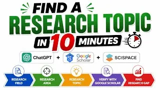 Thumbnail: How to Find a Research Topic in 10 Minutes Using AI | Complete Step-by-Step Guide (2026)