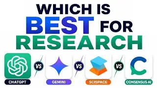 Thumbnail: ChatGPT vs Gemini vs SciSpace vs Consensus AI | Which AI Tool is Best for Research in 2026? 