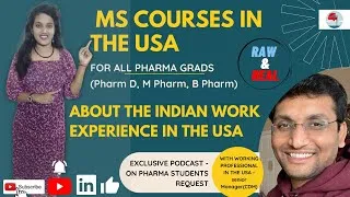 Thumbnail: All about MS Courses in the USA for Pharma graduates & about Indian work experience in the USA