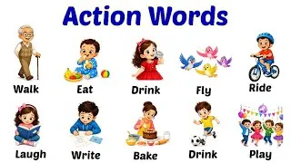 Thumbnail: Action Words in English | Vocabulary Building | Learn English Words | Educational videos for kids