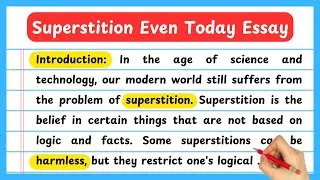 Thumbnail: Superstition Even Today Essay In English | Superstition Essay In English