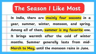 Thumbnail: The Season I Like Most Essay In English | My Favourite Season Summer Essay 300 Words