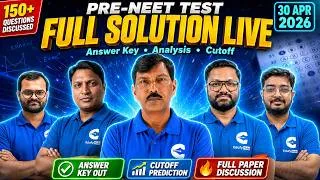Thumbnail: NEET UG 2026 Pre Test Full Solution 🔥 30th Apr 2026 | Answer Key Cutoff Analysis LIVE