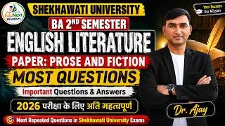 Thumbnail: English Literature Major BA 2nd Semester  | Prose and Fiction| Most Important Questions | PDUSU