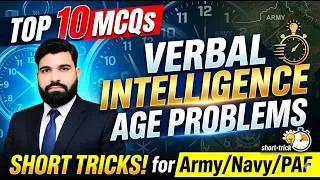 Thumbnail: Top 10 Verbal Intelligence Age Problems Mcqs | Verbal Reasoning Mcqs Short Tricks Army/Navy/PAF