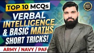 Thumbnail: Top 10 Verbal Intelligence Basic Maths Mcqs | Verbal Reasoning Mcqs Short Tricks Army/Navy/PAF