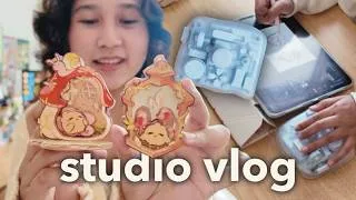 Thumbnail: studio vlog 🌼🌷 designing new merch | scrapbooking | TourBox Elite Plus ࿔*:･