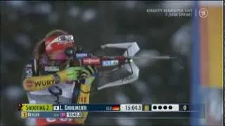 Thumbnail: Biathlon Sprint der Damen in Khanty Mansiysk 2013