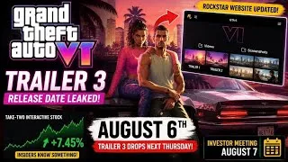 Thumbnail: GTA 6 Trailer 3 Release Date LEAKED? Rockstar May Have Just Confirmed August 6! 🔥 #gta6 #gaming #gta