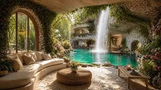 Thumbnail: Enchanted Garden Grotto Waterfall | Peaceful Forest Birds Singing Sound for Insomnia