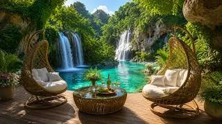 Thumbnail: Cozy Rattan Chairs Waterfall | Calming Birdsong for Deep Sleep and Stress Relief