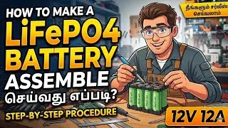 Thumbnail: HOW TO MAKE LIFEPO4 BATTERY...12V/12A.... STEP BY STEP... ASSEMBLY PROCEDURE... FOR NEW COMERS...