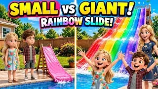 Thumbnail: SLOW ENGLISH | SMALL SLIDE VS BIG SLIDE Build a GIANT Rainbow Slide! | Slow English Story | A2 Level