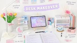 Thumbnail: Aesthetic Desk Makeover ✨ stationery organization + unboxing haul 📦