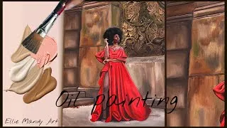 Thumbnail: OIL PAINTING ART PROCESS VIDEO || PAINT WITH ME! ✨💃🏾