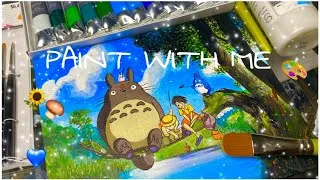 Thumbnail: Studio Ghibli Scenery Acrylic Painting | Relaxing & Silly | Paint With Me