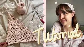 Thumbnail: Filet flower bandana crochet tutorial 🌸 Beginner friendly
