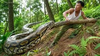 Thumbnail: 72 Hours Survival: Giant Python Grabs a Farmer’s Log During a Terrifying Forest Escape!