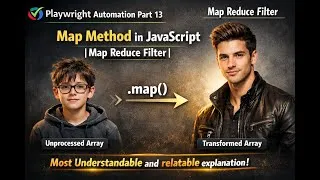 Thumbnail: Playwright Part 13 🔥 Map Method in JavaScript | Map Reduce Filter in JavaScript. #mapreduce #map