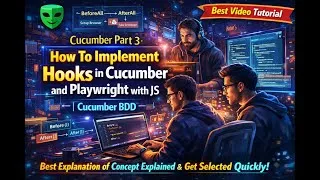 Thumbnail: Cucumber Part 3: How to implement Hooks in Cucumber and Playwright with JS#Playwright #CucumberHooks