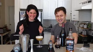 Thumbnail: asking my best friend random questions while learning how to make cocktails (ft. Harry Kaufman)