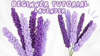 Thumbnail: how to crochet lavender for BEGINNERS | easy crochet flower tutorial step by step 🪻