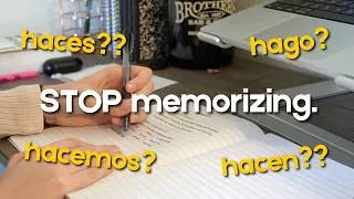 Thumbnail: how to learn verb conjugations in any language (WITHOUT memorizing)