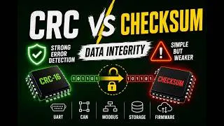 Thumbnail: Data Integrity for Embedded Systems | CRC vs Checksum Explained in C