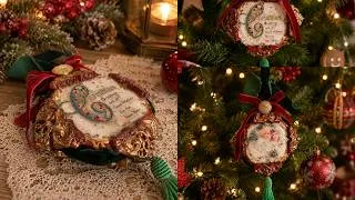 Thumbnail: 🎄 DIY Vintage Christmas Ornament from Jar Lids | Christmas in July Craft #christmas #diy #handmade