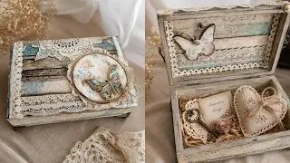 Thumbnail: Vintage Shabby Chic Keepsake Box | #shabbychic #diy #decoupage #handmade