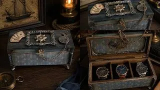 Thumbnail: 🎩⚓ DIY Men's Nautical Jewelry & Watch Box  #diy #decoupage #handmade