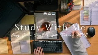 Thumbnail: 2 HOUR STUDY WITH ME 💻📑 cozy jazz music 🎵 study ASMR ambience | background noise | pomodoro 50/10