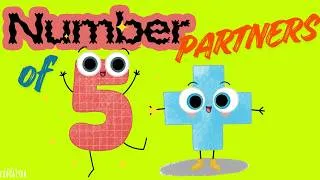Thumbnail: Gus the Plus | Addition Number Partners of 5 Song | Addition Problems that make FIVE