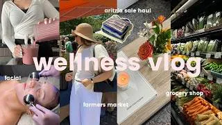 Thumbnail: WELLNESS VLOG 🧘‍♀️morning routine, workouts, hair blowout, facial, farmers market & healthy habits!