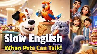 Thumbnail: When Pets Can Talk! | Easy English Listening Practice (A2)