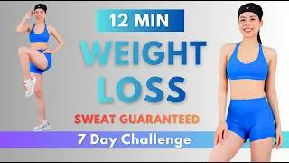Thumbnail: Burn Belly Fat & Lose Weight at Home 🔥 12 Min Standing Cardio Workout | No Jumping