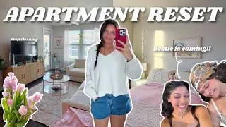 Thumbnail: DEEP CLEANING MY ENTIRE APARTMENT! getting ready to host, resetting + cleaning my mess