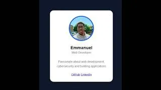 Thumbnail: I Built My First HTML & CSS Profile Card | Beginner Web Development Project