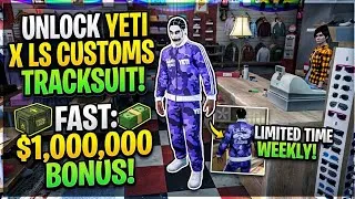 Thumbnail: How to Unlock The Yeti x LS Customs Tracksuit FAST In GTA Online! (Free $1,000,000 Bonus)