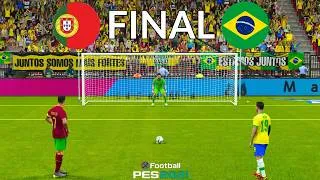 Thumbnail: Portugal vs Brazil / Ronaldo vs Messi / FIFA World Cup 2026 / Penalty Shootout / PES simulation