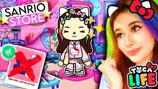 Thumbnail: I BUILT A VIRAL SANRIO STORE *BUT* I CANT USE THE SANRIO PACK in Toca Life World ❌⭐ | *NO VOICES*🎙️