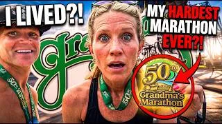 Thumbnail: Running Grandma's Marathon 2026 Boston Qualifier Dreams Incredible Crowd Support! #GrandmasMarathon