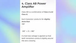 Thumbnail: EC25C05 UNIT 6 Power amplifiers –Analysis of Class A, B, AB, C, D & S power amplifiers, Conversion