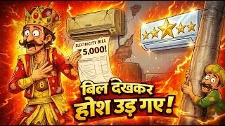 Thumbnail: Why Normal AC consumes more electricity than Inverter AC – Hindi animated story