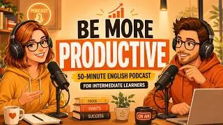 Thumbnail: How to Become More Productive | 50-Minute English Podcast for Intermediate Learners
